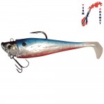 Halibut Shad with jig head dot blue-red 370g