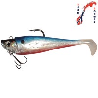 T.N. Halibut Shad With jighead dot blue-red 270g